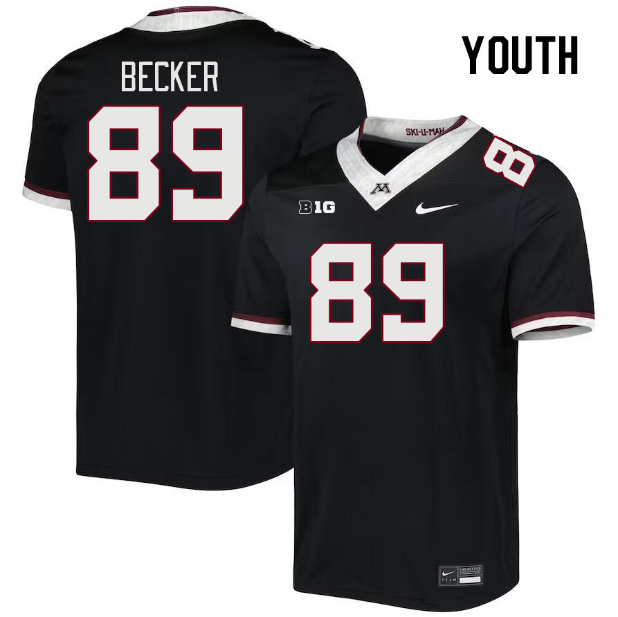 Youth #89 Nate Becker Minnesota Golden Gophers College Football Jerseys Stitched-Black